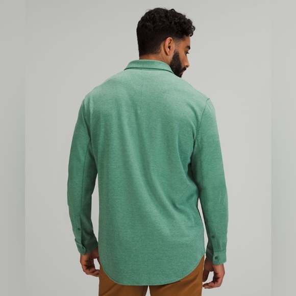 Lululemon Men’s Soft Knit Overshirt - Heathered Everglade Green - Picture 2 of 7